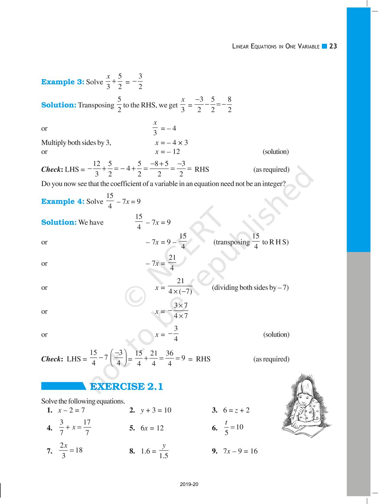 Linear Equations In One Variable Ncert Book Of Class 8 Mathematics 1651